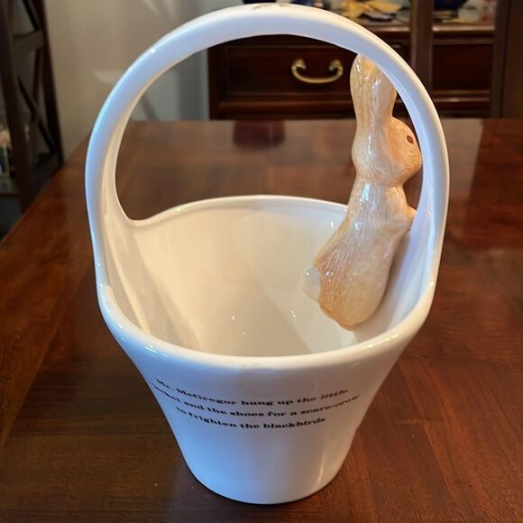 Peter Rabbit Beatrix Potter Planter Basket Teleflora 1998 Ceramic Flower… - Picture 7 of 11